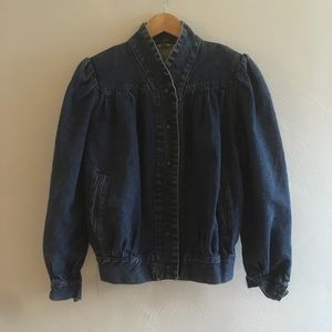 1980s Vintage Puff Sleeve Denim Jacket